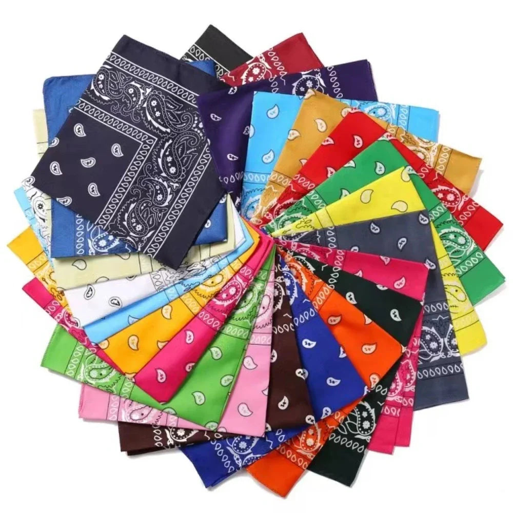 Foulard Bandana Coton Motif Paisley 55x55cm Lavande