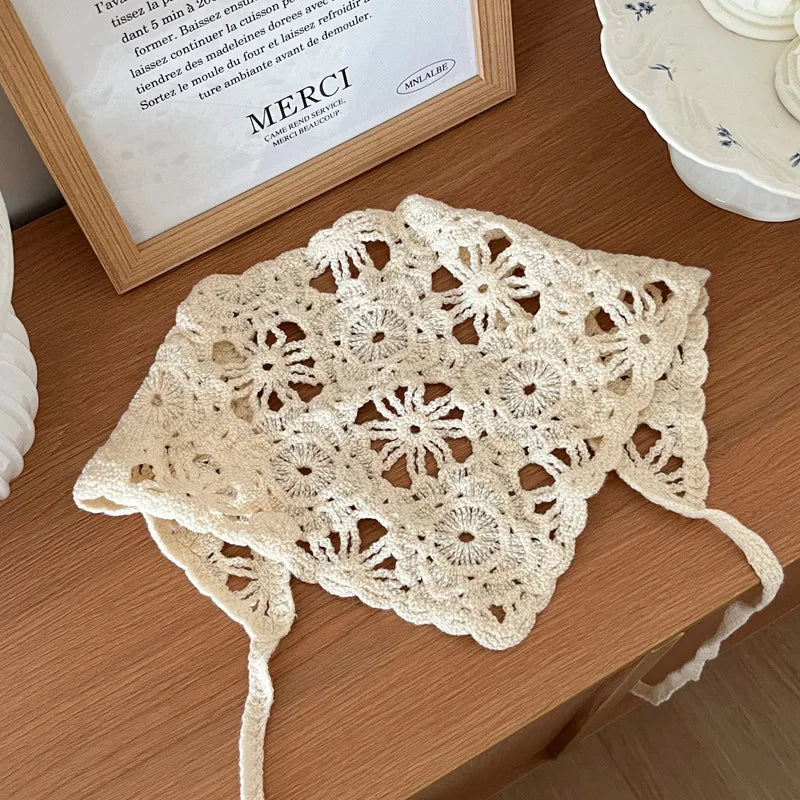 Foulard Triangle Broderie Floral - SAMMY
