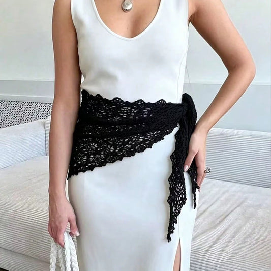 Foulard Dentelle Noir Crochet - YAEL