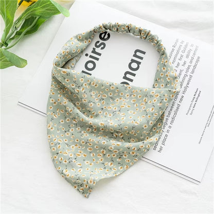 Foulard Cheveux avec Elastique Vert Sauge - LUNA