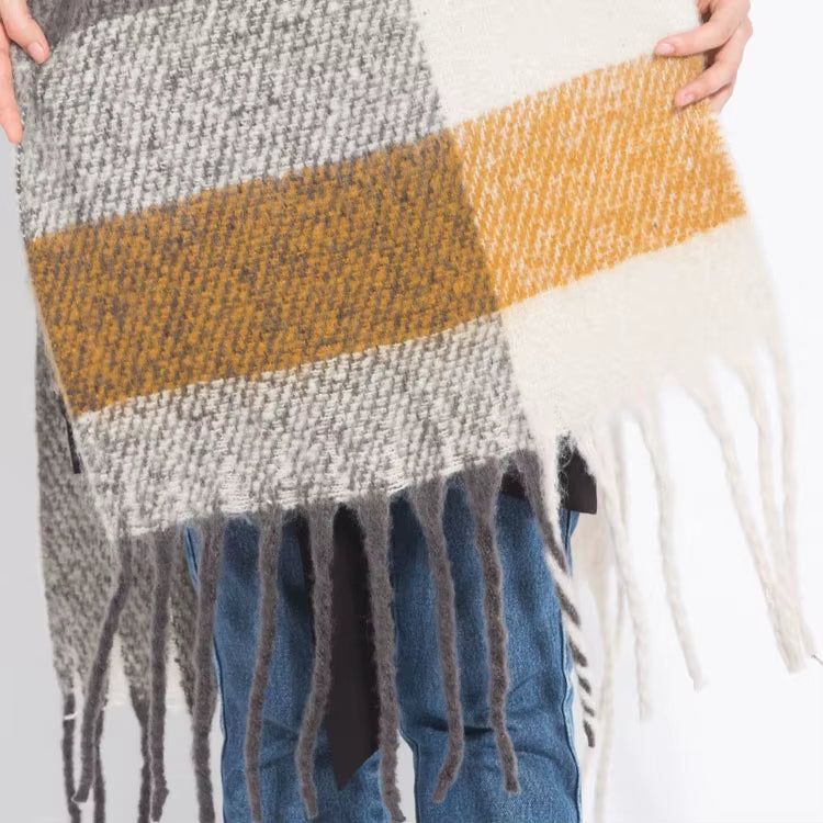 Grosse Echarpe Femme a Franges 200x45cm - NINA 1