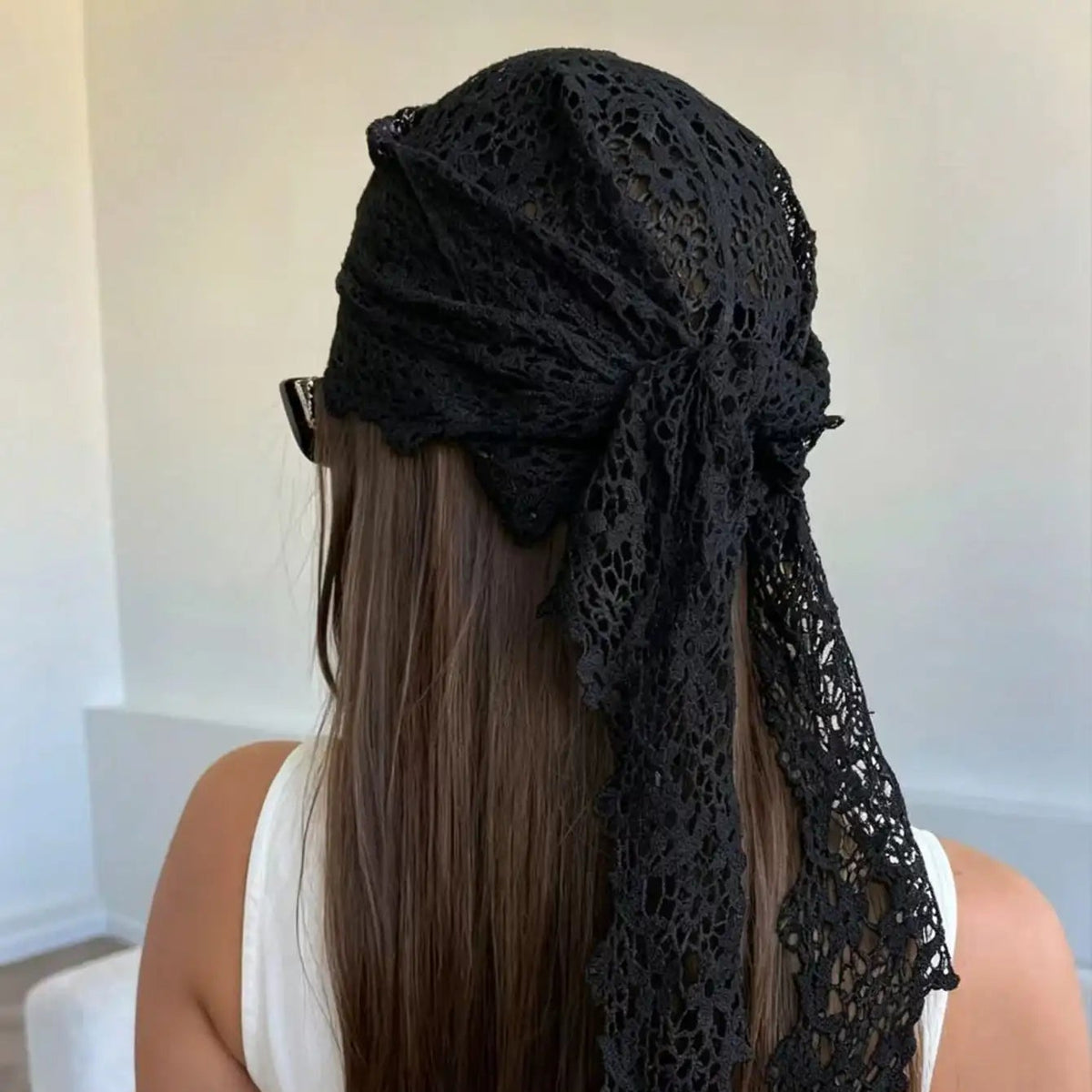Foulard Dentelle Noir Crochet - YAEL