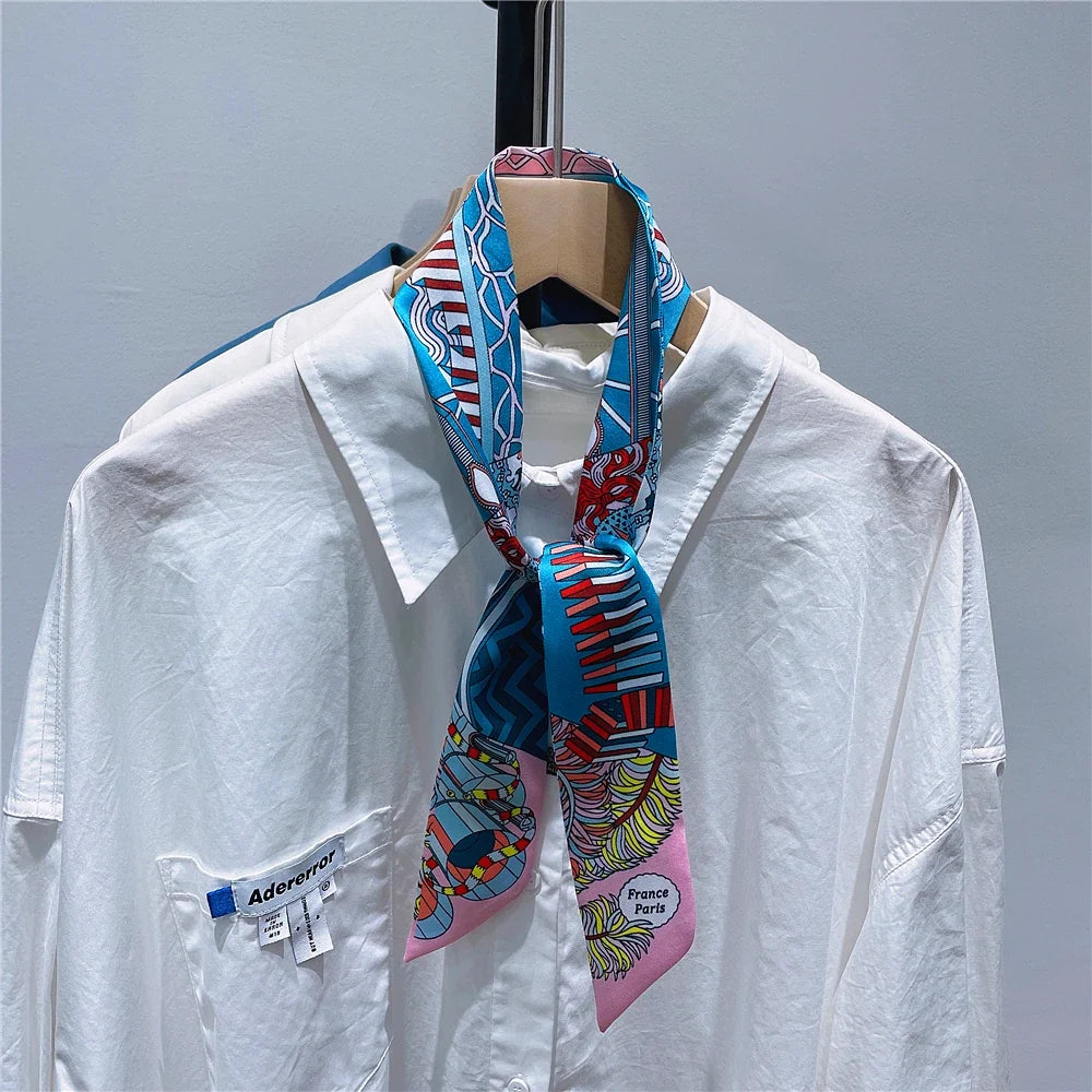 Foulard Sac a Main 86x5cm - BAG Noir 6