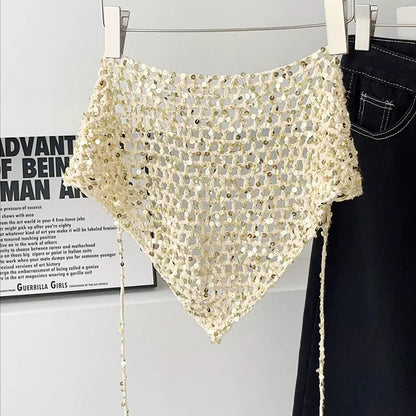 Foulard Triangle Crochet incrustation Paillettes - UMA