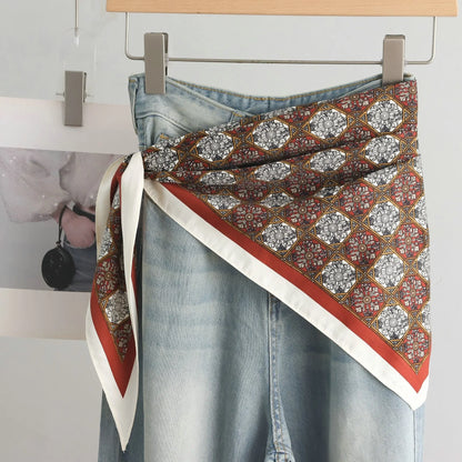 Foulard Triangle Femme Grand Format 140x65x65cm - JACKY Terracotta 3
