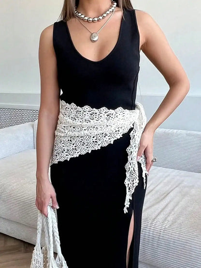 Foulard Dentelle Blanche Crochet - YAEL