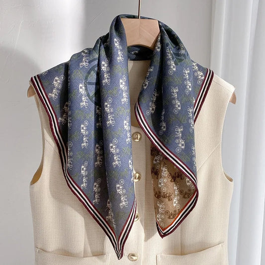 Foulard Laine et Soie 70x70cm - IVANA Gris 3