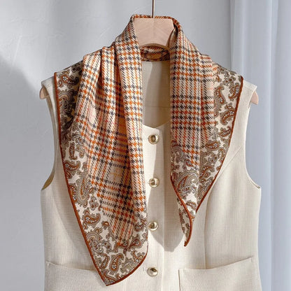 Foulard Laine et Soie 70x70cm - IVANA Orange