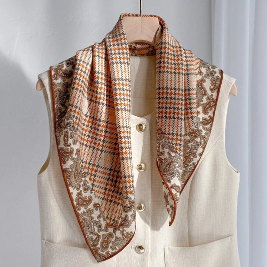 Foulard Laine et Soie 70x70cm - IVANA Orange