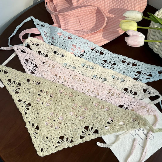 Foulard Triangle Broderie Floral - SAMMY