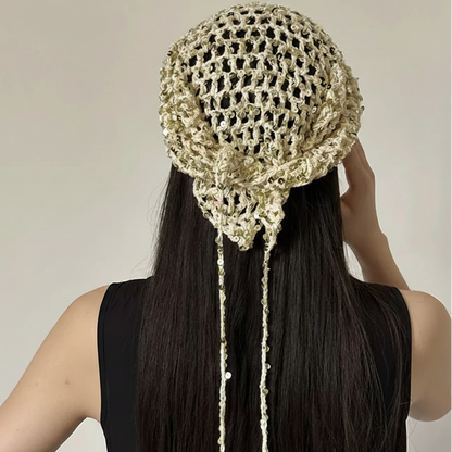 Foulard Triangle Crochet incrustation Paillettes - UMA