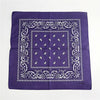 Foulard Bandana Coton Motif Paisley 55x55cm Violet