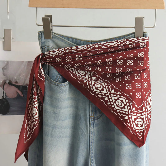 Foulard Triangle Femme Grand Format 140x65x65cm - JACKY Bordeaux 2