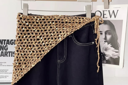 Foulard Triangle Crochet incrustation Paillettes - UMA