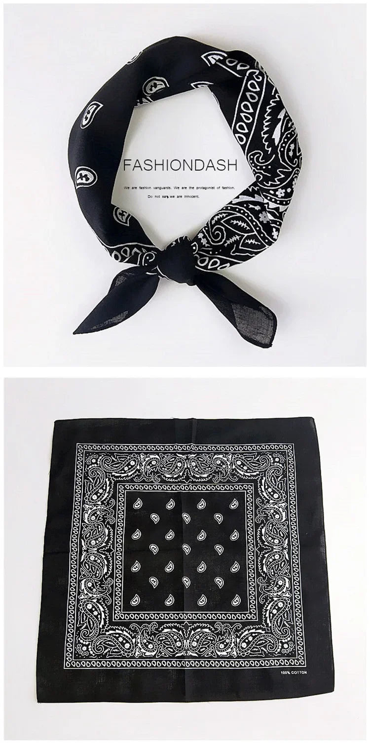 Foulard Femme Noir 55x55 Bandana
