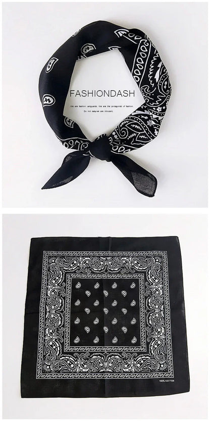Foulard Femme Noir 55x55 Bandana