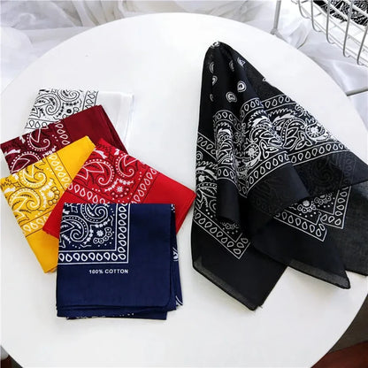 Foulard Bandana Coton Motif Paisley 55x55cm Vert Sapin