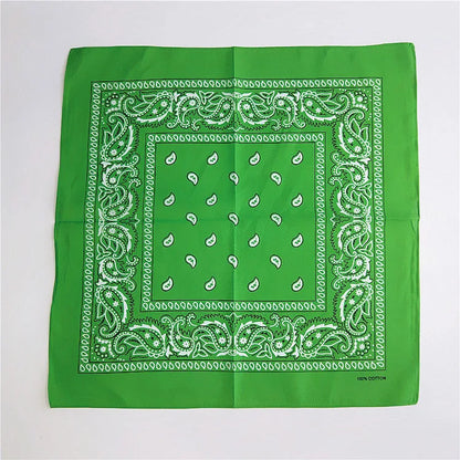 Foulard Bandana Coton Motif Paisley 55x55cm Vert