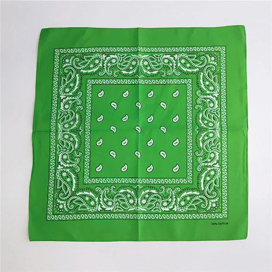 Foulard Bandana Coton Motif Paisley 55x55cm Vert