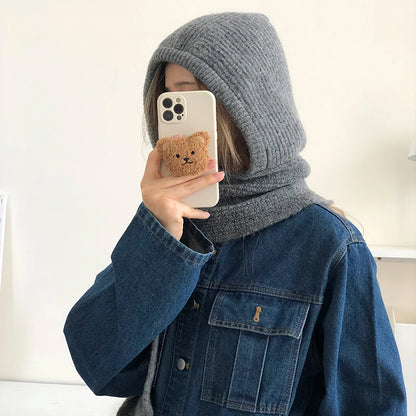 Echarpe Capuche Melange Laine Noir - LEONIE