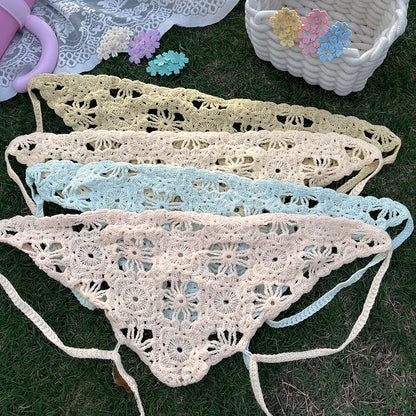 Foulard Triangle Broderie Floral - SAMMY