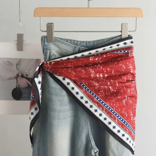 Foulard Triangle Femme Grand Format 140x65x65cm - JACKY Rouge