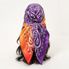Foulard 90x90cm Satin Violet et Orange - MAGGY