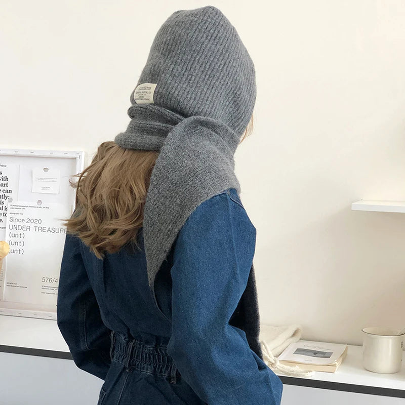 Echarpe Capuche Melange Laine Camel - LEONIE