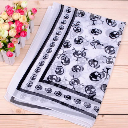 Foulard Tete de Mort Femme 150x50cm - SKULLY