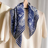 Foulard Laine et Soie 70x70cm - IVANA Bleu Marine 4