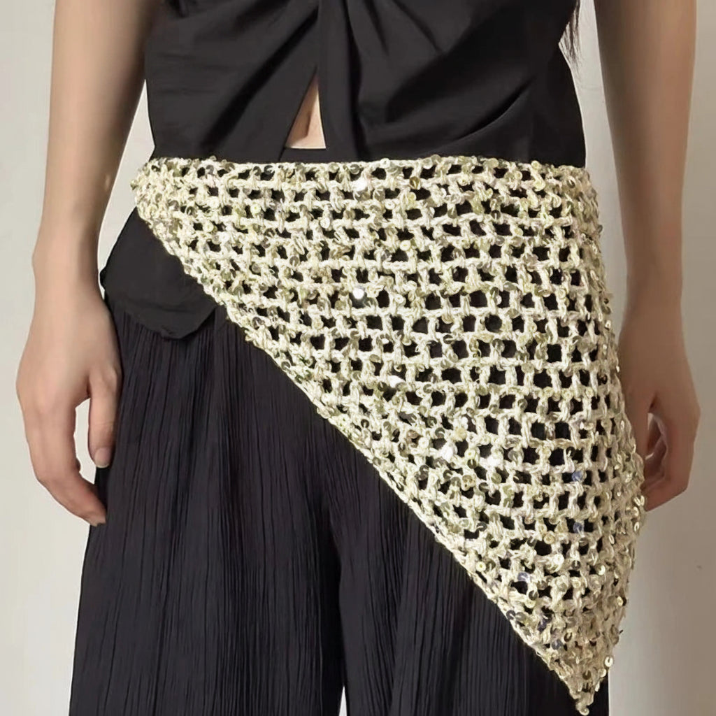 Foulard Triangle Crochet incrustation Paillettes - UMA
