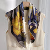 Foulard Laine et Soie 70x70cm - IVANA Bleu Marine 2
