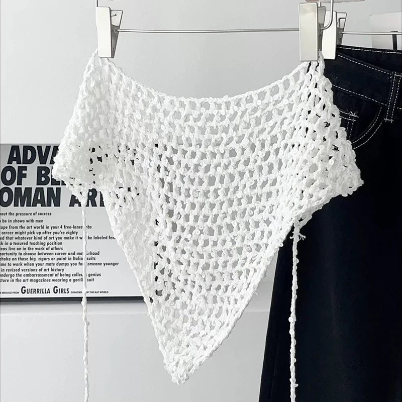 Foulard Triangle Crochet incrustation Paillettes - UMA