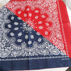 Foulard Bandana Coton Motif Paisley 55x55cm Rouge et Bleu Marine
