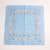Foulard Bandana Coton Motif Paisley 55x55cm Bleu Ciel