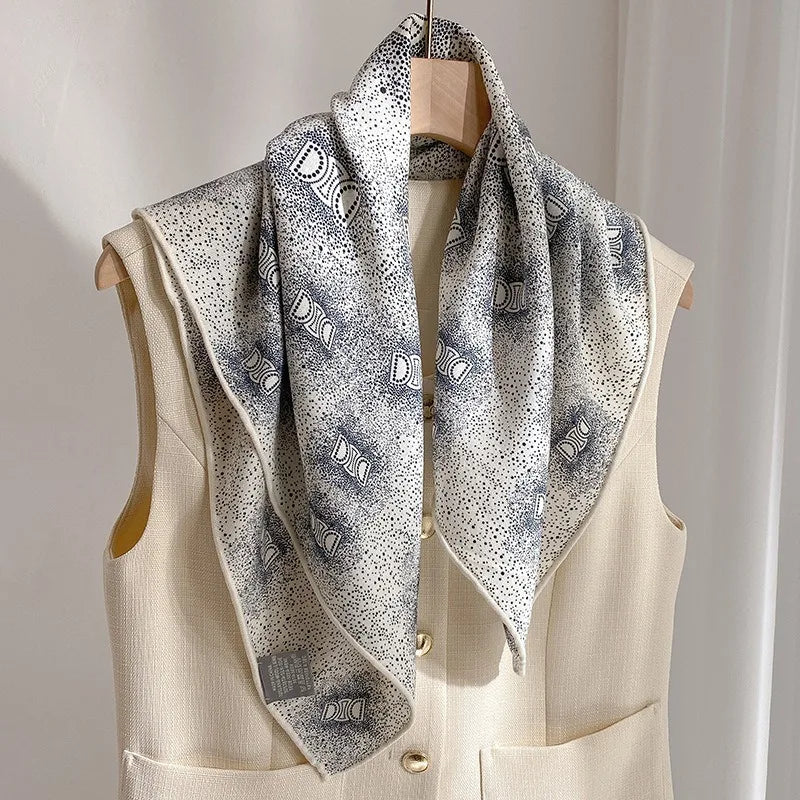 Foulard Laine et Soie 70x70cm - IVANA Blanc