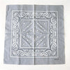 Foulard Bandana Coton Motif Paisley 55x55cm Gris Clair