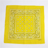 Foulard Bandana Coton Motif Paisley 55x55cm Jaune