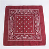 Foulard Bandana Coton Motif Paisley 55x55cm Bordeaux