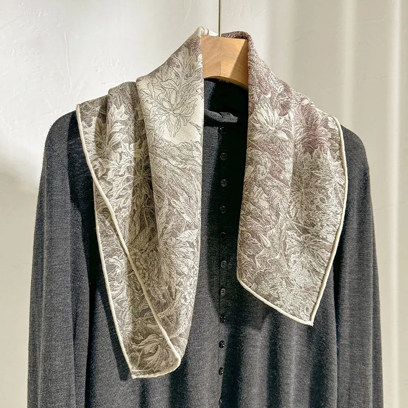 Foulard Laine et Soie 70x70cm - IVANA Gris 4