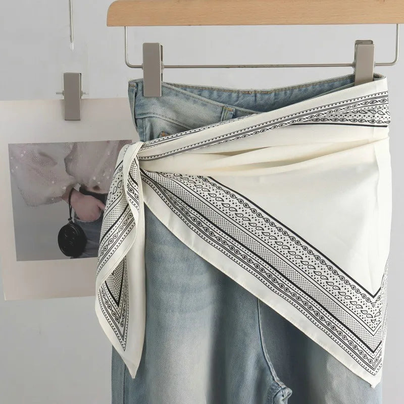 Foulard Triangle Femme Grand Format 140x65x65cm - JACKY Blanc