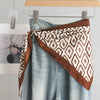 Foulard Triangle Femme Grand Format 140x65x65cm - JACKY Marron 4