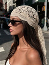 Foulard Dentelle Beige Floral - ERIKA