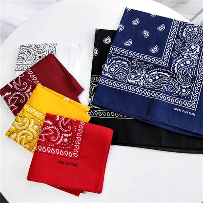 Foulard Bandana Coton Motif Paisley 55x55cm Vert Sapin