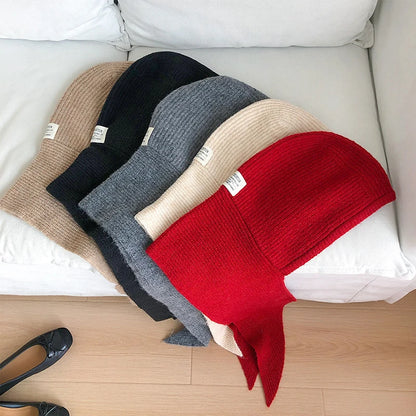 Echarpe Capuche Melange Laine Noir - LEONIE