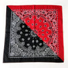 Foulard Bandana Coton Motif Paisley 55x55cm Rouge et Noir