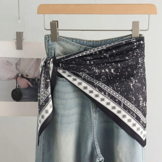 Foulard Triangle Femme Grand Format 140x65x65cm - JACKY Noir