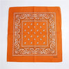 Foulard Bandana Coton Motif Paisley 55x55cm Orange