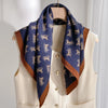 Foulard Laine et Soie 70x70cm - IVANA Bleu Marine