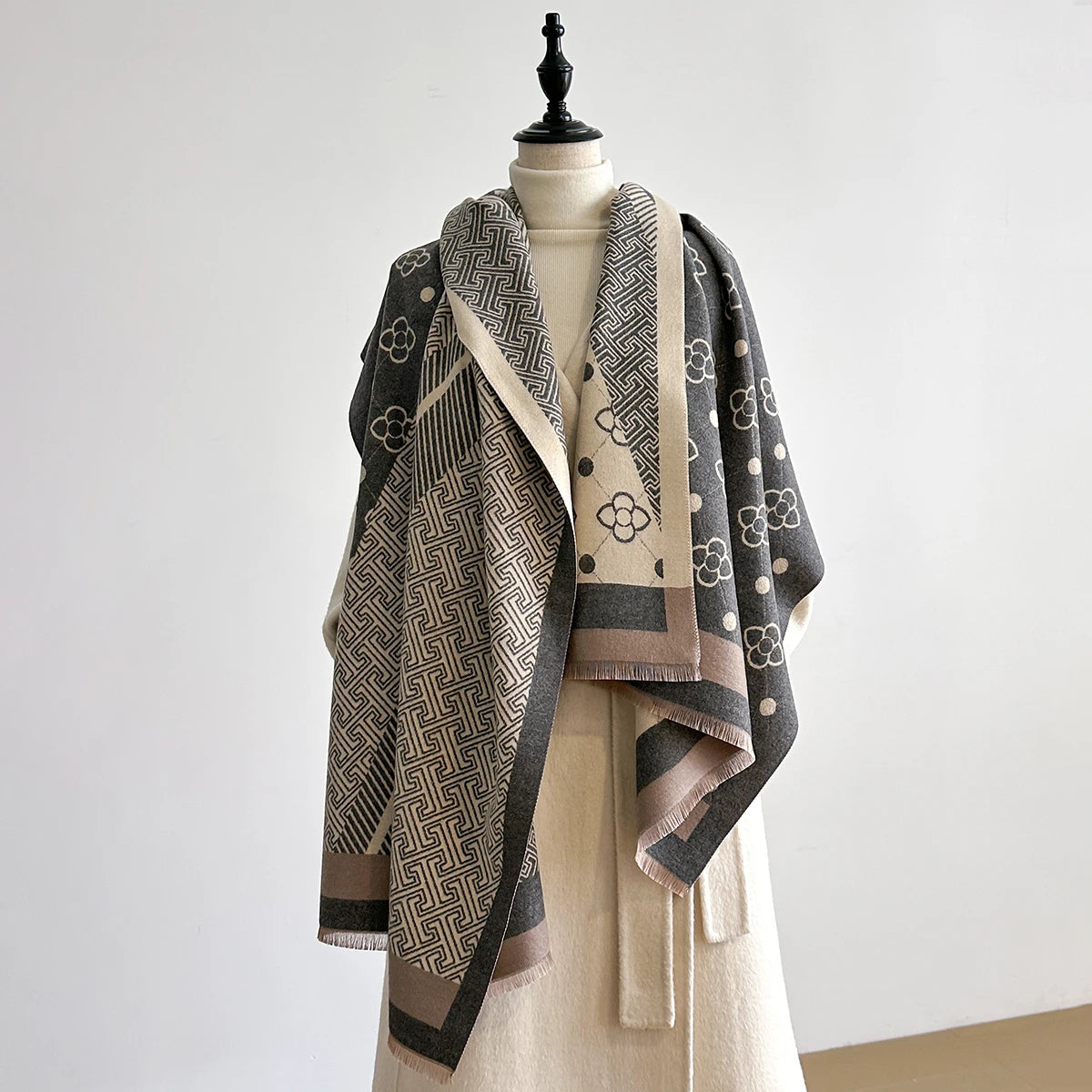 Chale Femme Pashmina Double Face NIKKI